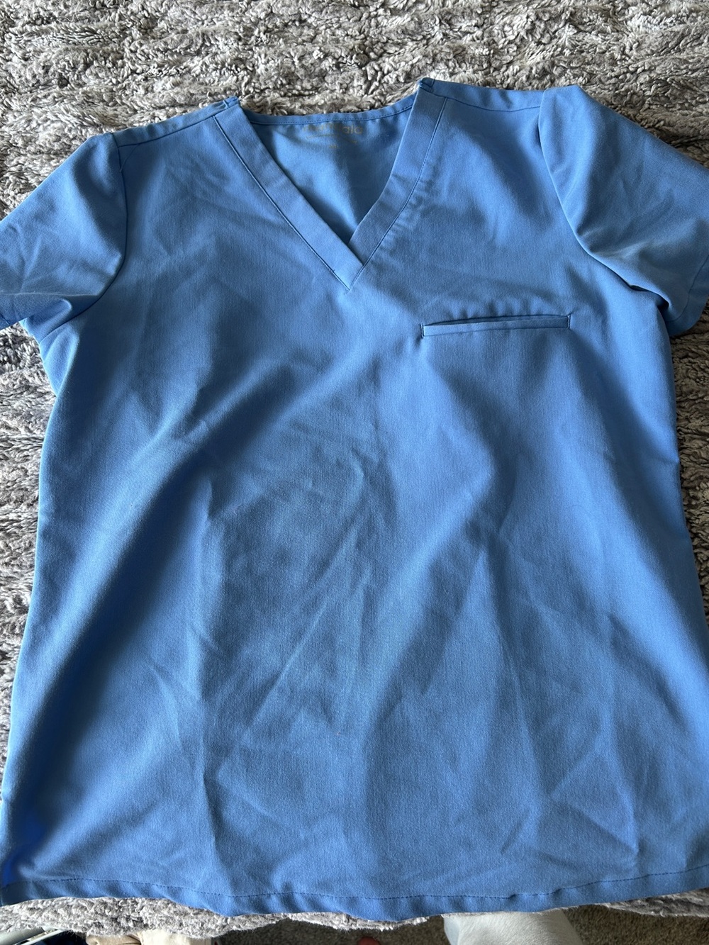 Mandala Ceil Blue One Pocket Short Sleeve Scrub Top